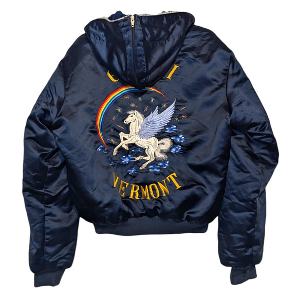 80s Gemini Vermont Pegasus Satin Bomber jacket - Picture 1 of 8